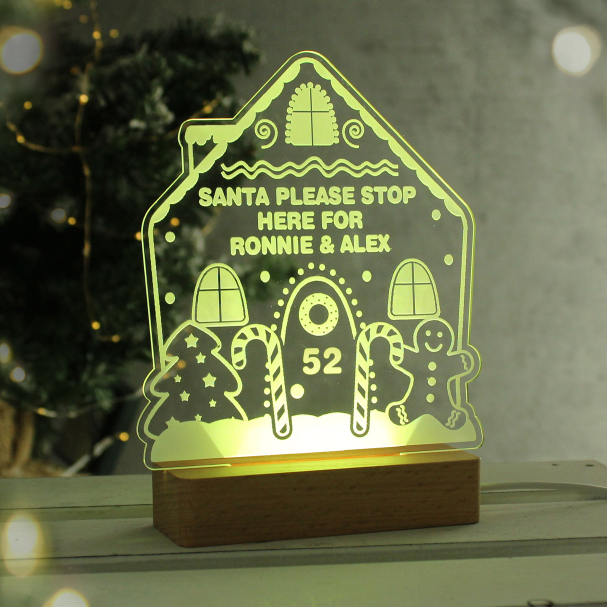 Personalised Gingerbread House LED Light: 6 - LED Lighting By Gift Moments