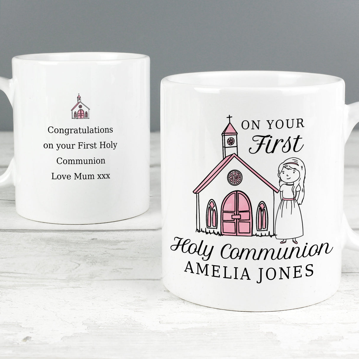 Personalised Girls First Holy Communion Mug: 1 - Mugs By Gift Moments