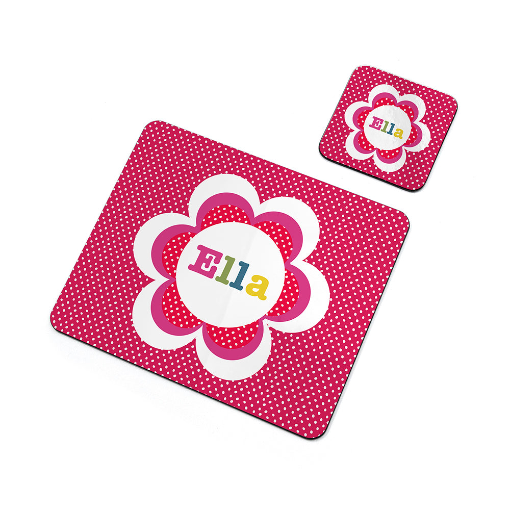 Personalised Girl’s Floral Placemat & Coaster Sets: 11 - Placemats By Gift Moments