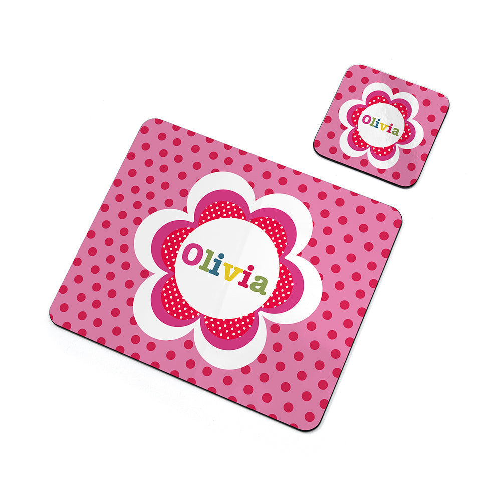 Personalised Girl’s Floral Placemat & Coaster Sets: 9 - Placemats By Gift Moments