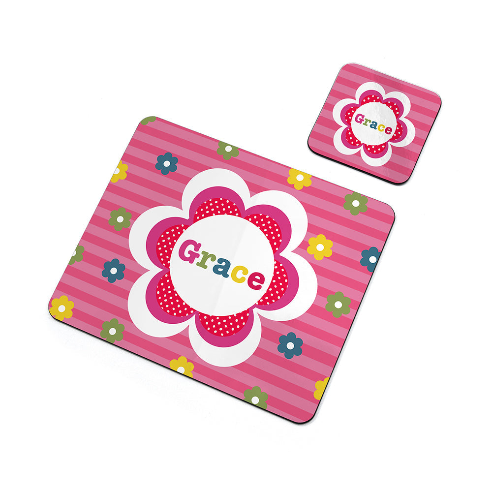 Personalised Girl’s Floral Placemat & Coaster Sets: 10 - Placemats By Gift Moments