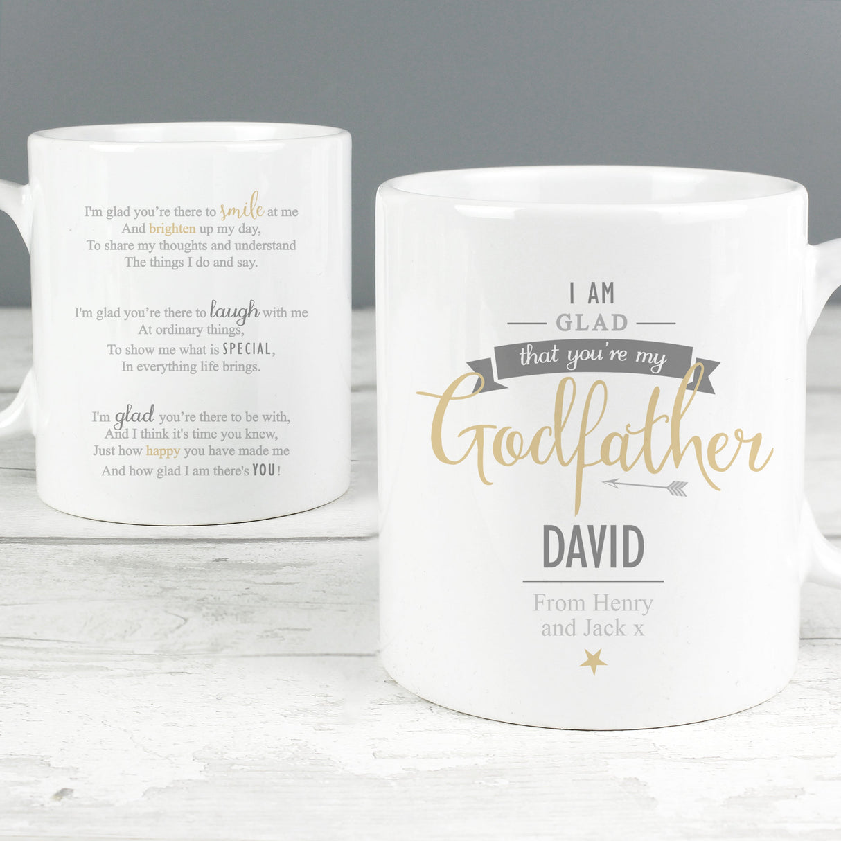 Personalised I Am Glad... Godfather Mug: 5 - Mugs By Gift Moments
