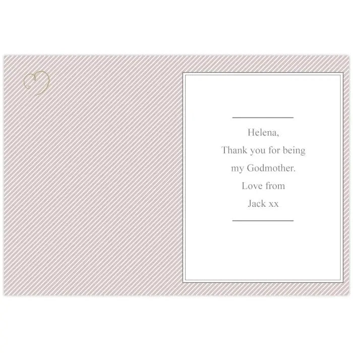 Personalised I Am Glad... Godmother Card: 3 - Greeting Cards By Gift Moments