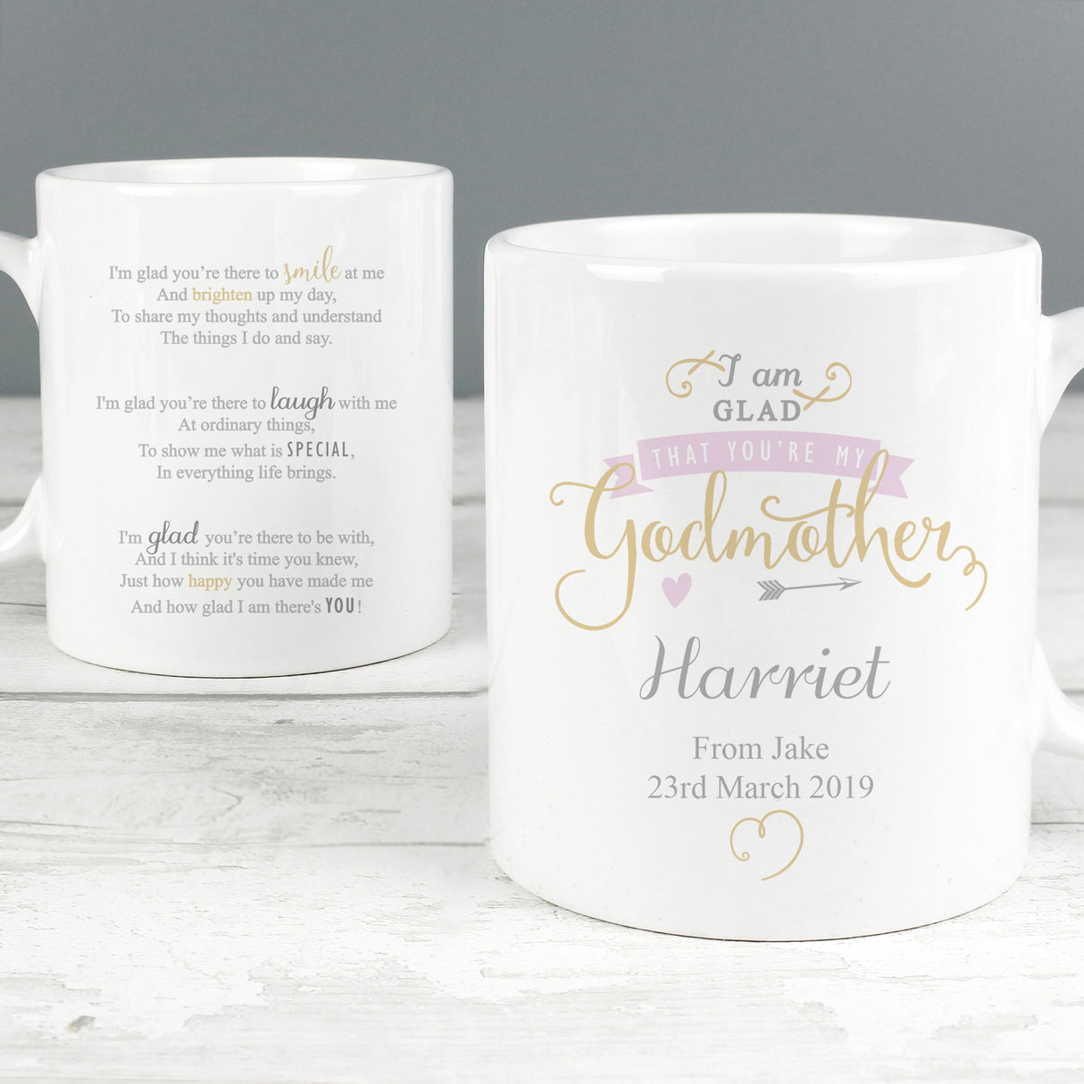 Personalised I Am Glad... Godmother Mug: 5 - Mugs By Gift Moments