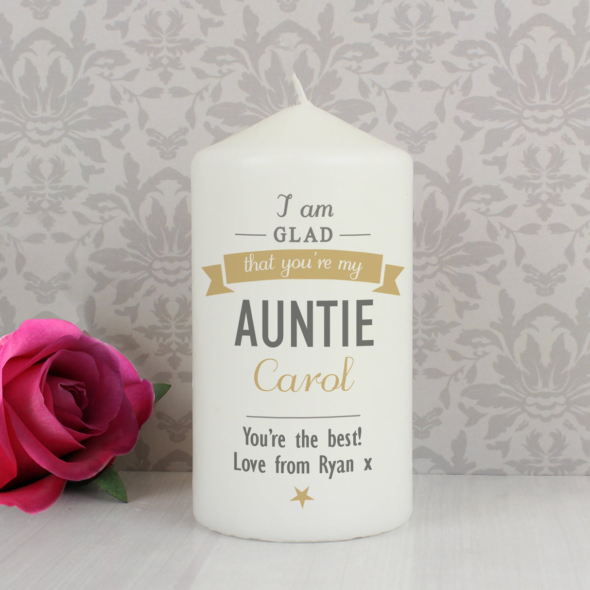 Personalised I Am Glad... Pillar Candle: 1 - Candles By Gift Moments