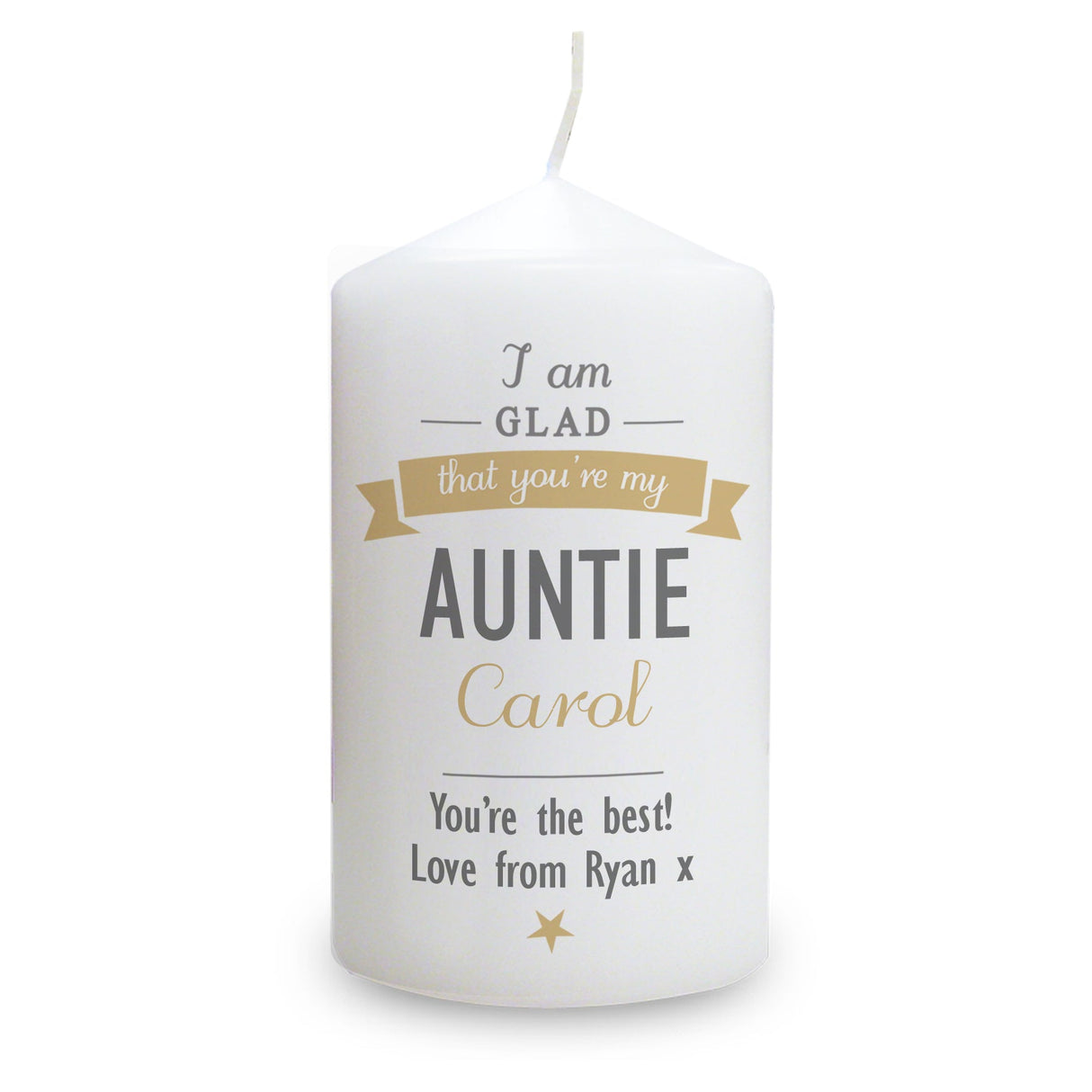 Personalised I Am Glad... Pillar Candle: 3 - Candles By Gift Moments