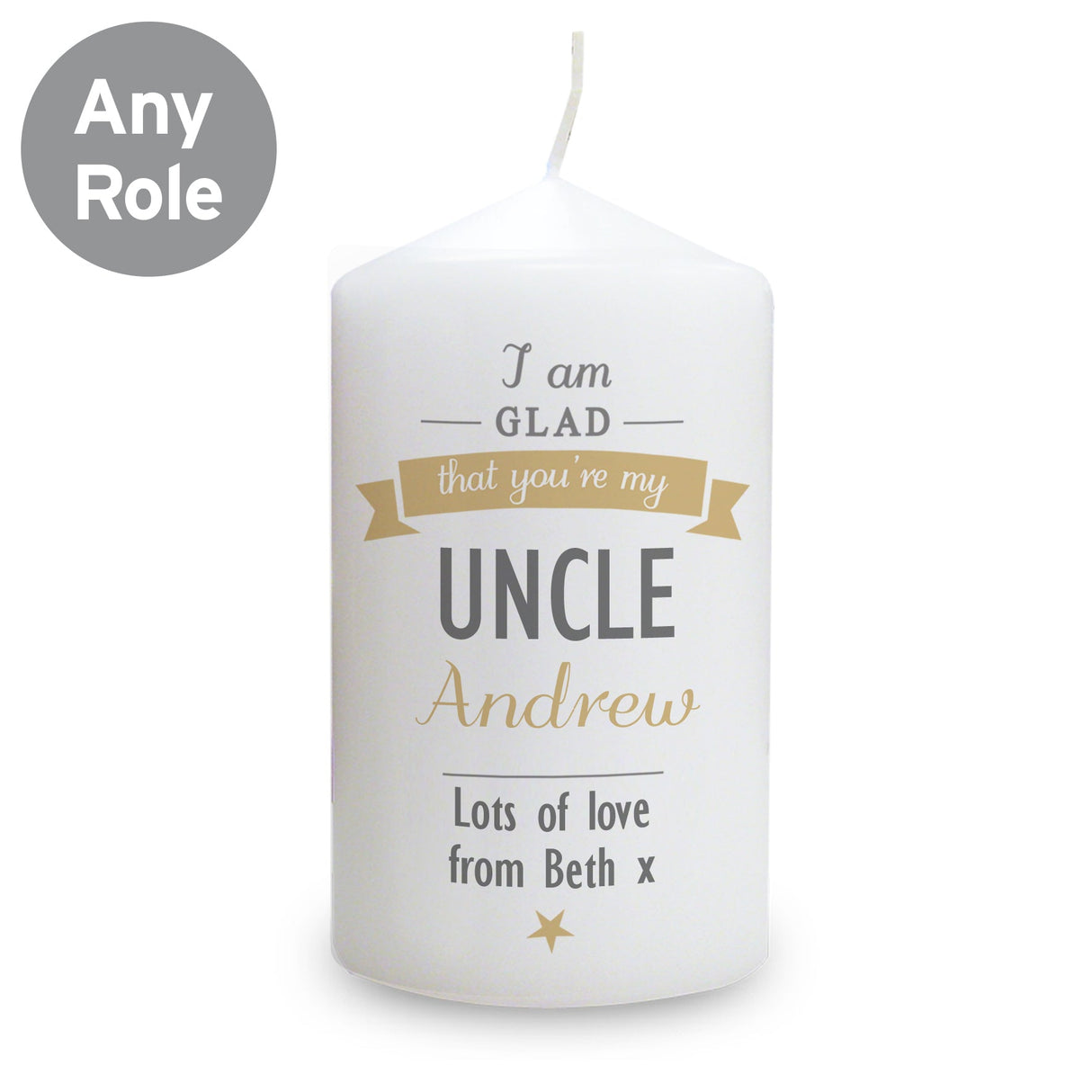 Personalised I Am Glad... Pillar Candle: 5 - Candles By Gift Moments