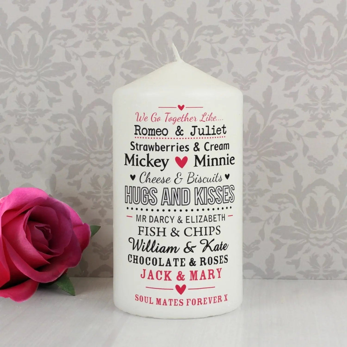 Personalised We Go Together Like.... Pillar Candle: 1 - Candles By Gift Moments