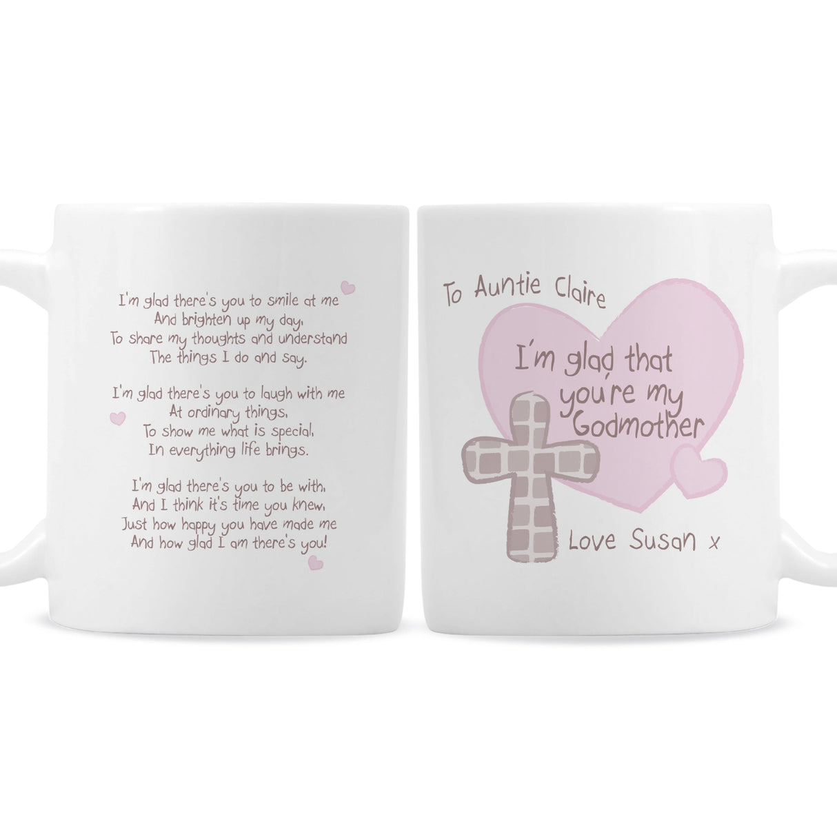 Personalised Godmother Mug: 2 - Mugs By Gift Moments