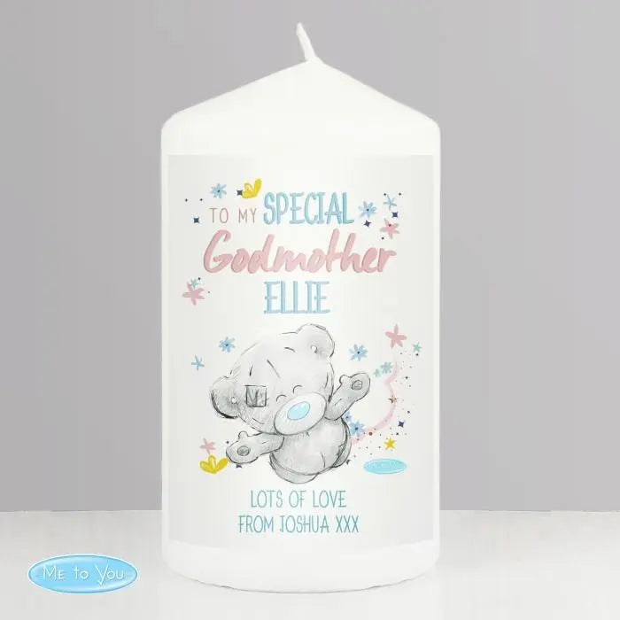 Personalised Me to You Godmother Pillar Candle: 4 - Candles By Gift Moments
