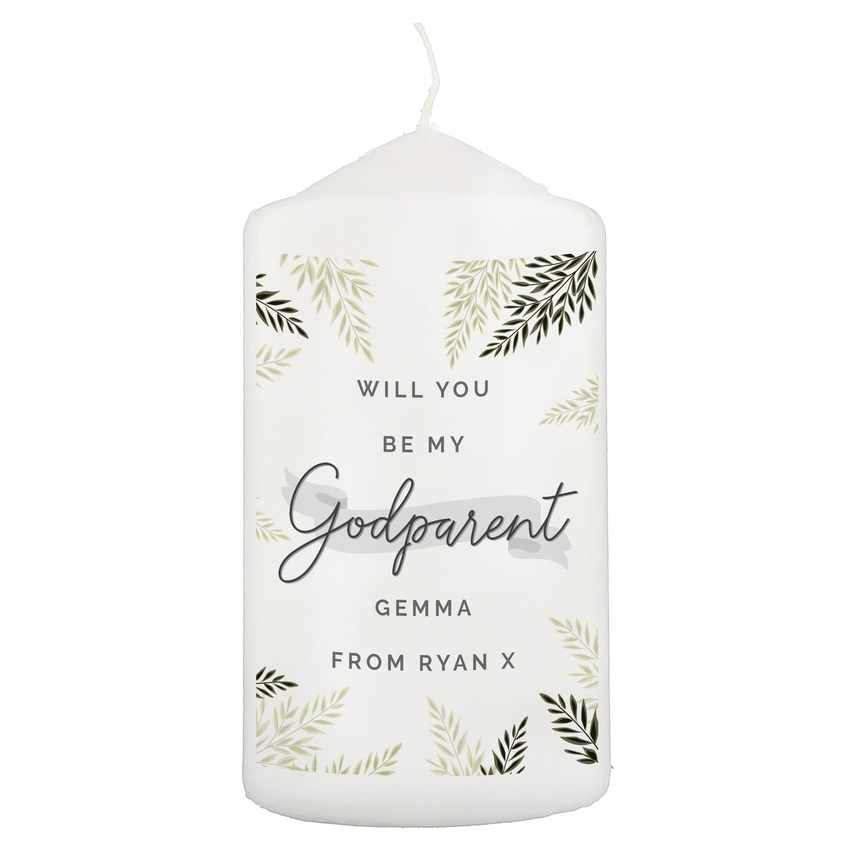 Personalised Godparent Pillar Candle - Shop Candles At Gift Moments - 2