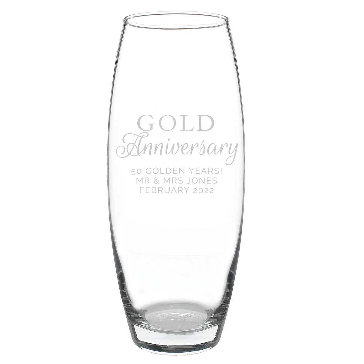 Personalised ’Gold Anniversary’ Bullet Vase - Shop Vases At Gift Moments - 2