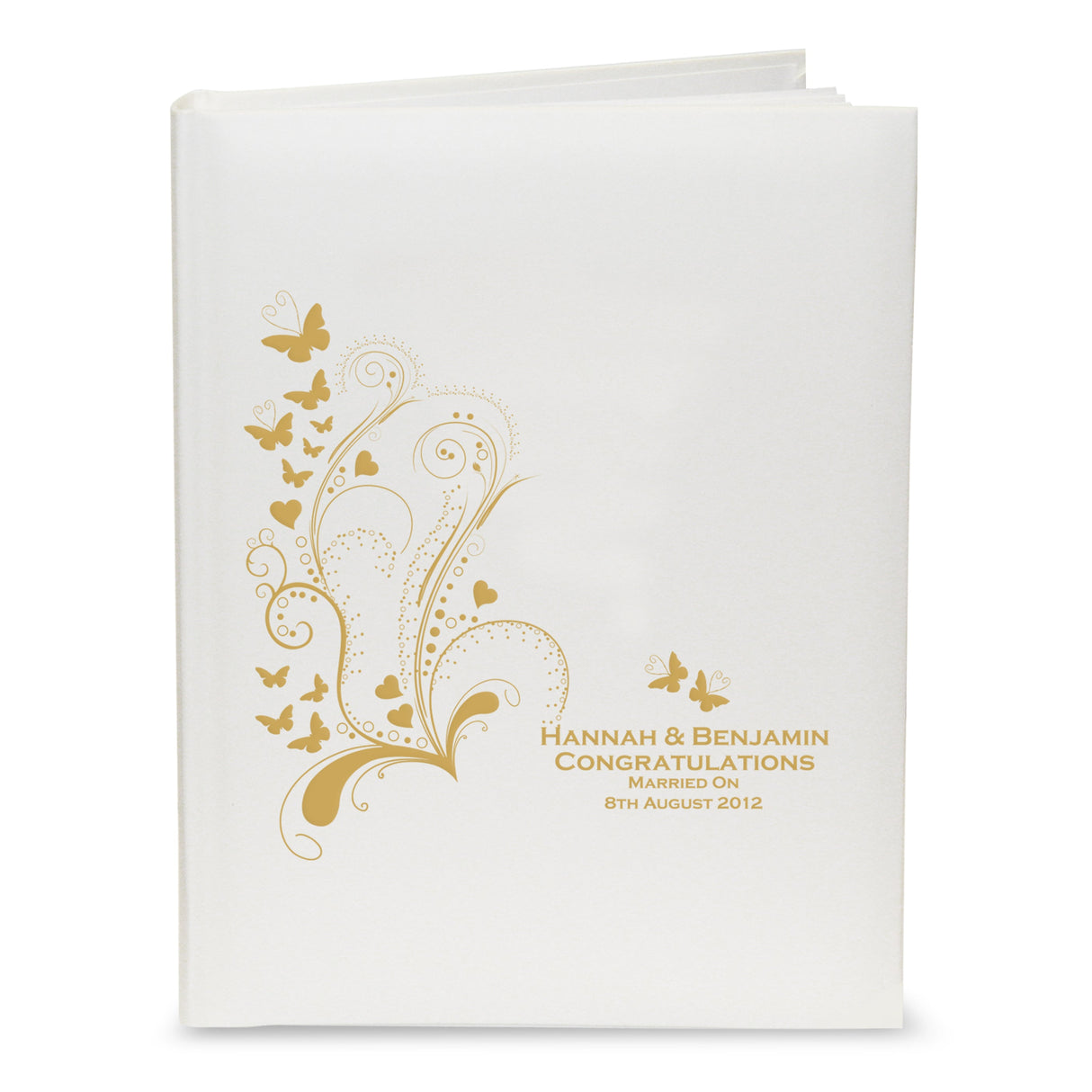 Personalised Gold Butterfly Swirl Traditional Photo Album - Shop Photo Albums At Gift Moments - 2