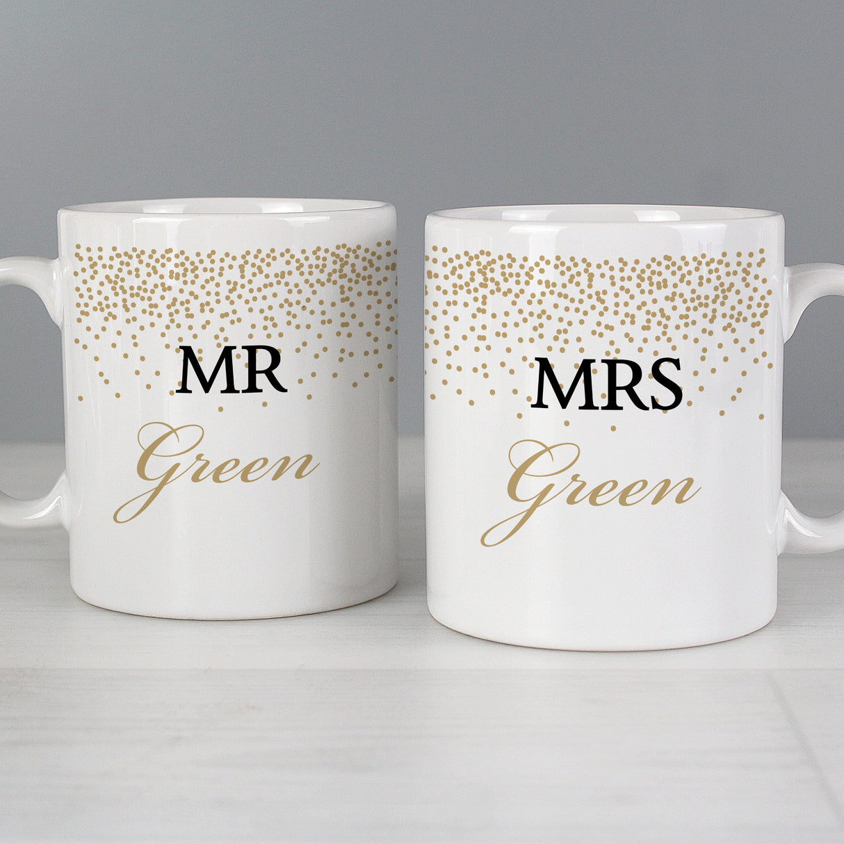 Personalised Gold Confetti Mug Set - Shop Mugs At Gift Moments - 1