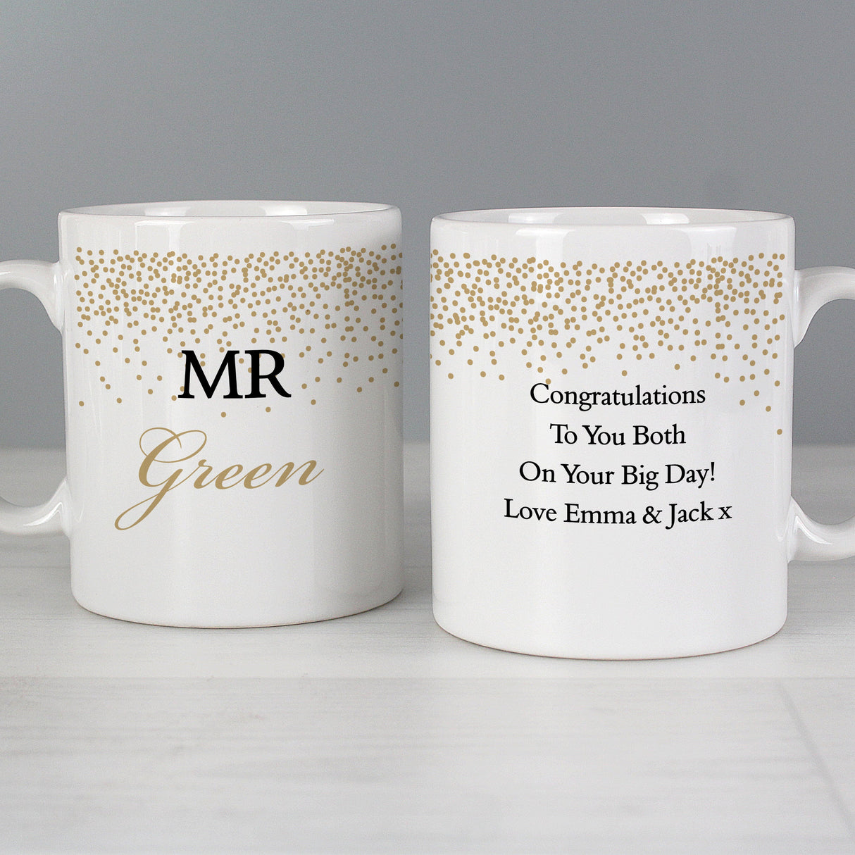 Personalised Gold Confetti Mug Set - Shop Mugs At Gift Moments - 2