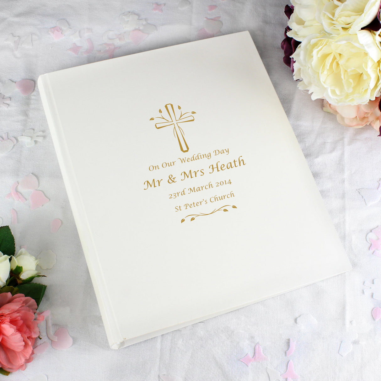 Personalised Gold Cross Traditional Photo Album: 1 - Photo Albums By Gift Moments