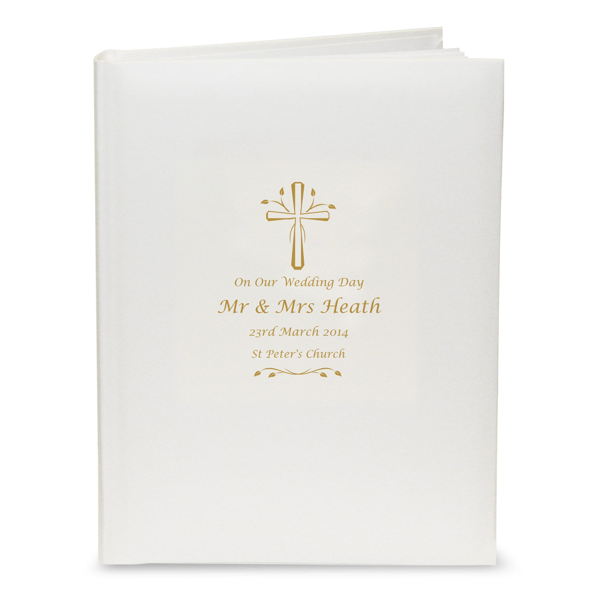 Personalised Gold Cross Traditional Photo Album: 2 - Photo Albums By Gift Moments