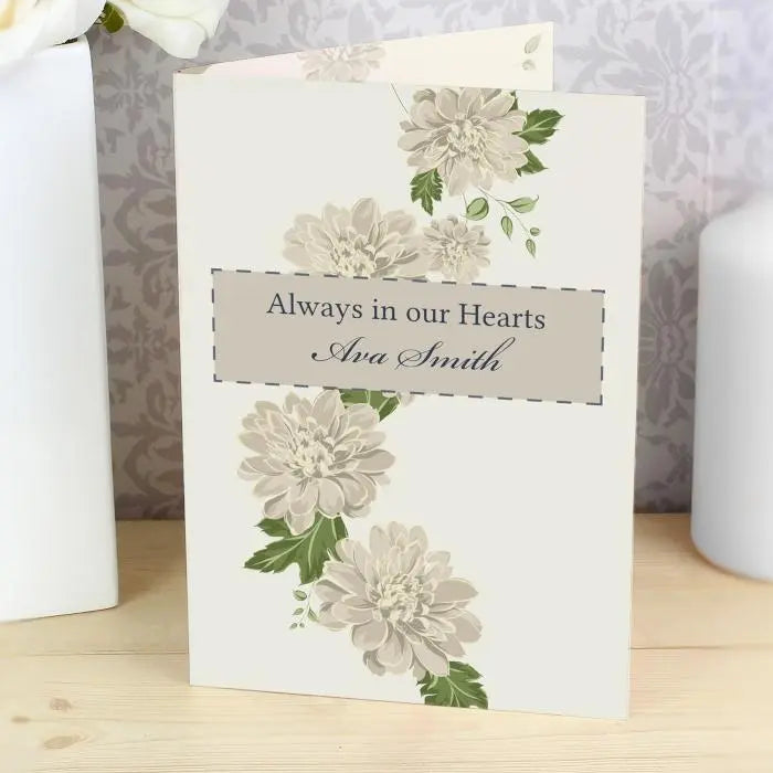 Personalised Gold Floral Card: 2 - Greeting Cards By Gift Moments
