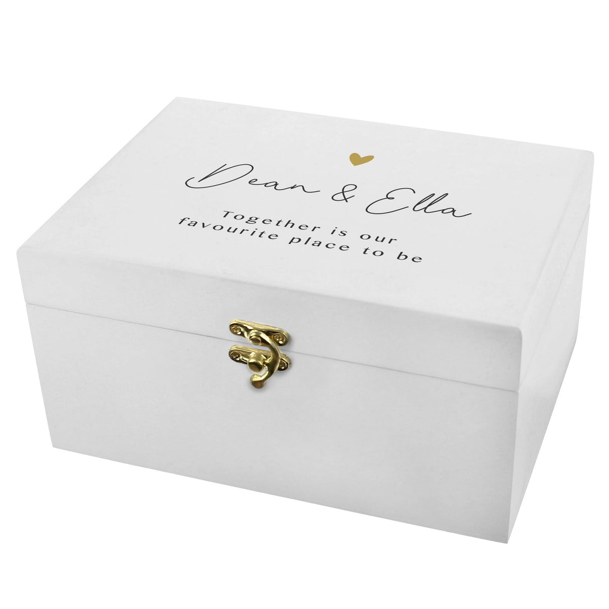 Personalised Gold Heart Keepsake Box: 5 - Keepsake Boxes By Gift Moments