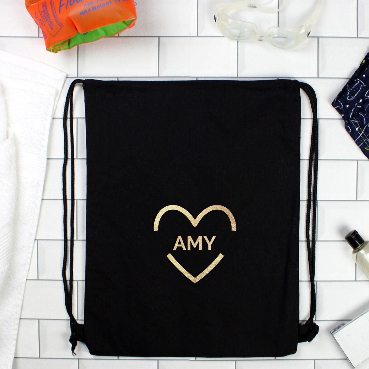 Personalised Gold Heart Kit Bag - Shop Kids Bags At Gift Moments - 3