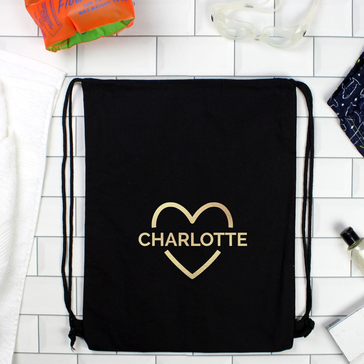 Personalised Gold Heart Kit Bag - Shop Kids Bags At Gift Moments - 2