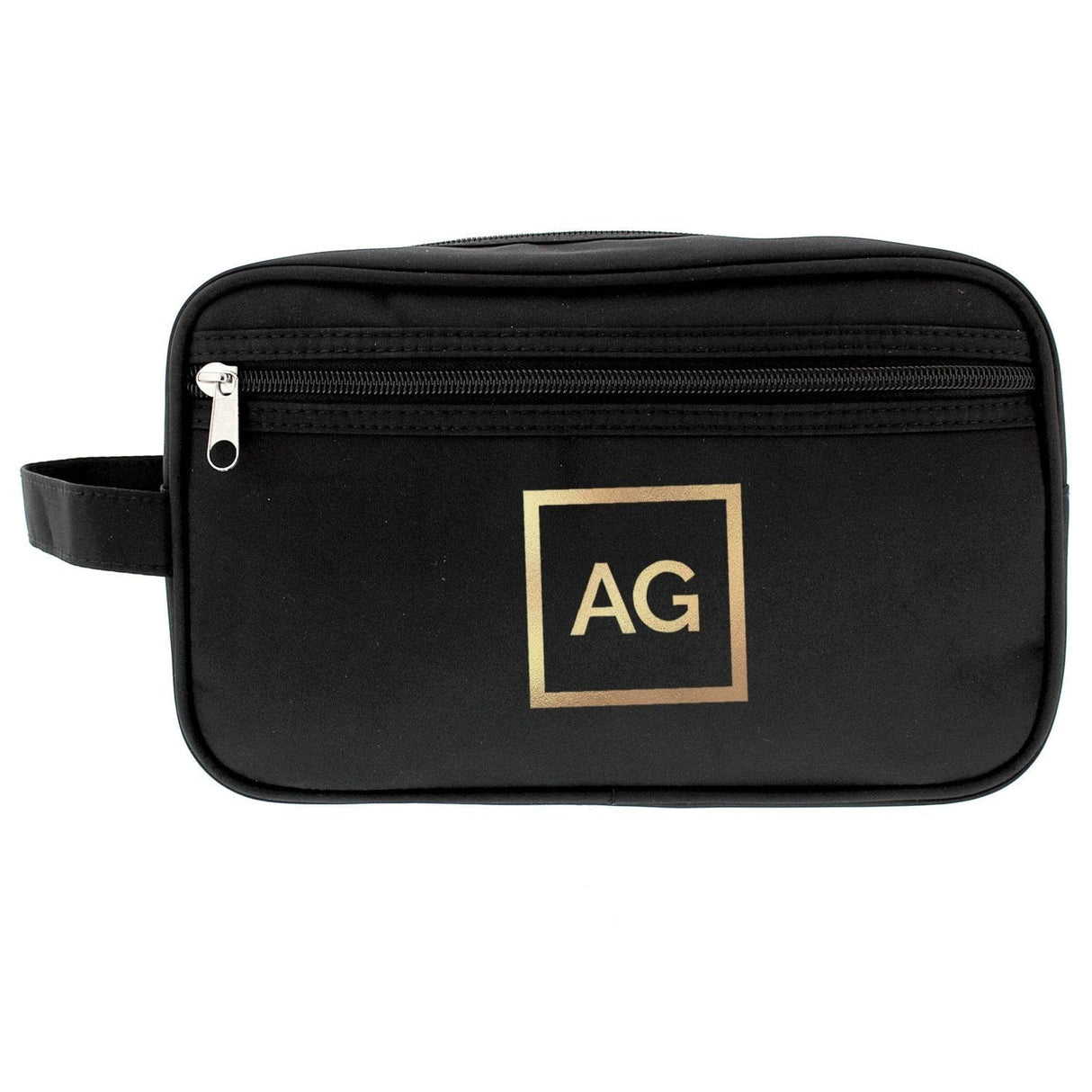 Personalised Gold Initials Black Toiletry Bag - Shop Toiletry & Makeup Bags At Gift Moments - 4