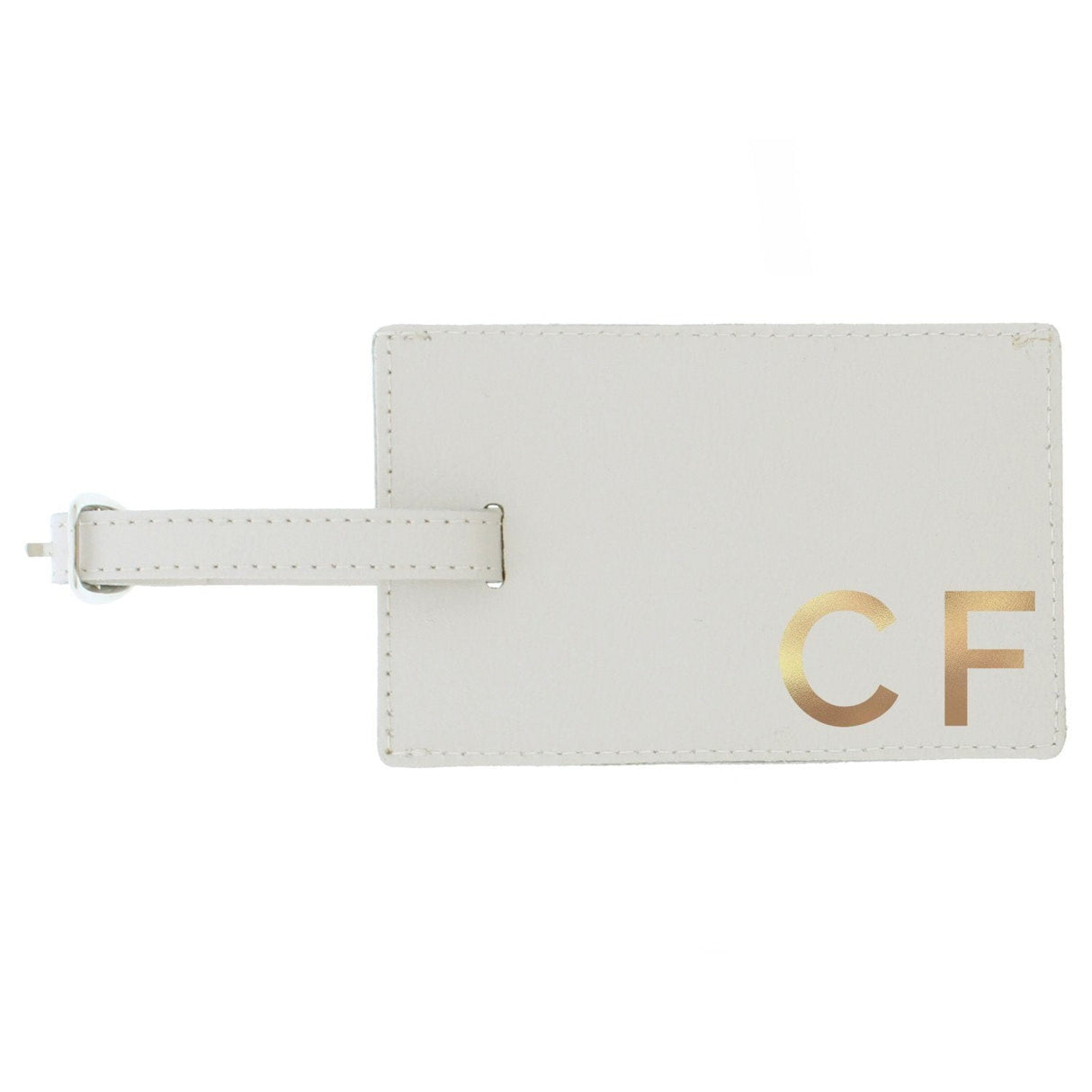 Personalised Gold Initials Cream Luggage Tag - Shop Luggage Tags At Gift Moments - 4
