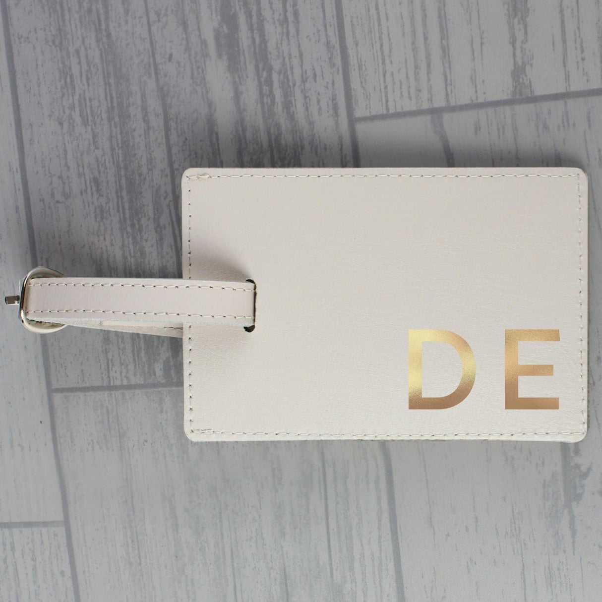 Personalised Gold Initials Cream Luggage Tag - Shop Luggage Tags At Gift Moments - 2