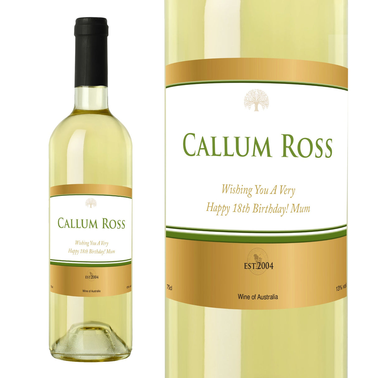 Personalised Gold Label White Wine: 5 - Wine By Gift Moments