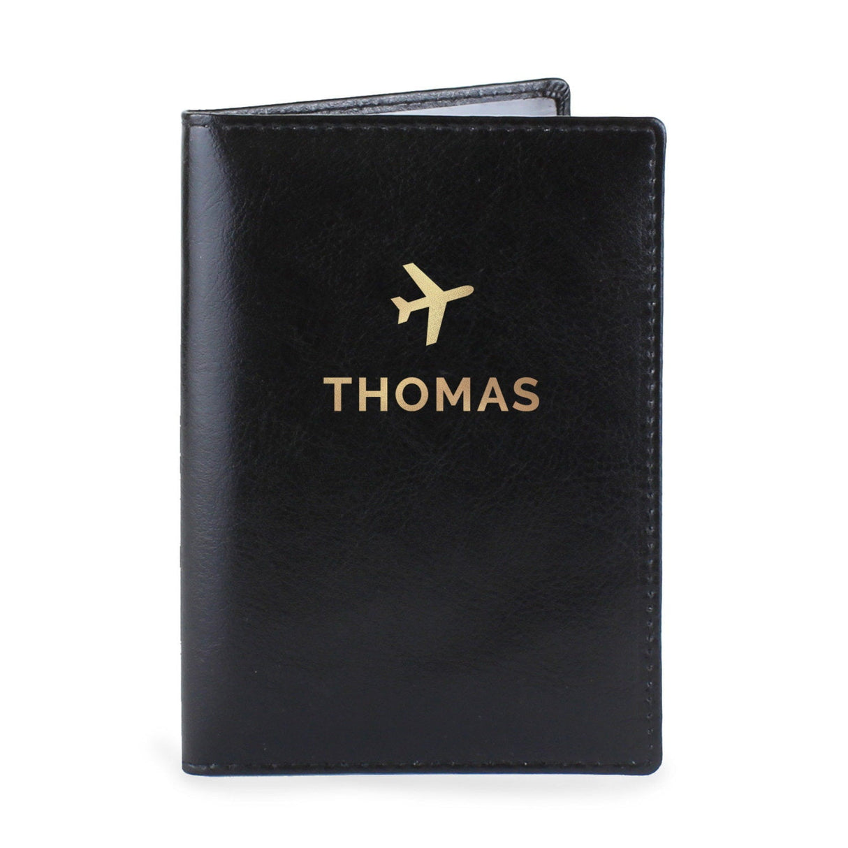 Personalised Gold Name Black Passport Holder: 4 - Passport Holders By Gift Moments