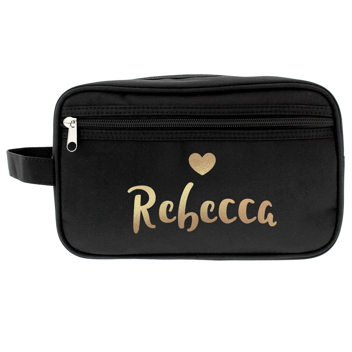 Personalised Gold Name Black Toiletry Bag - Shop Toiletry & Makeup Bags At Gift Moments - 3