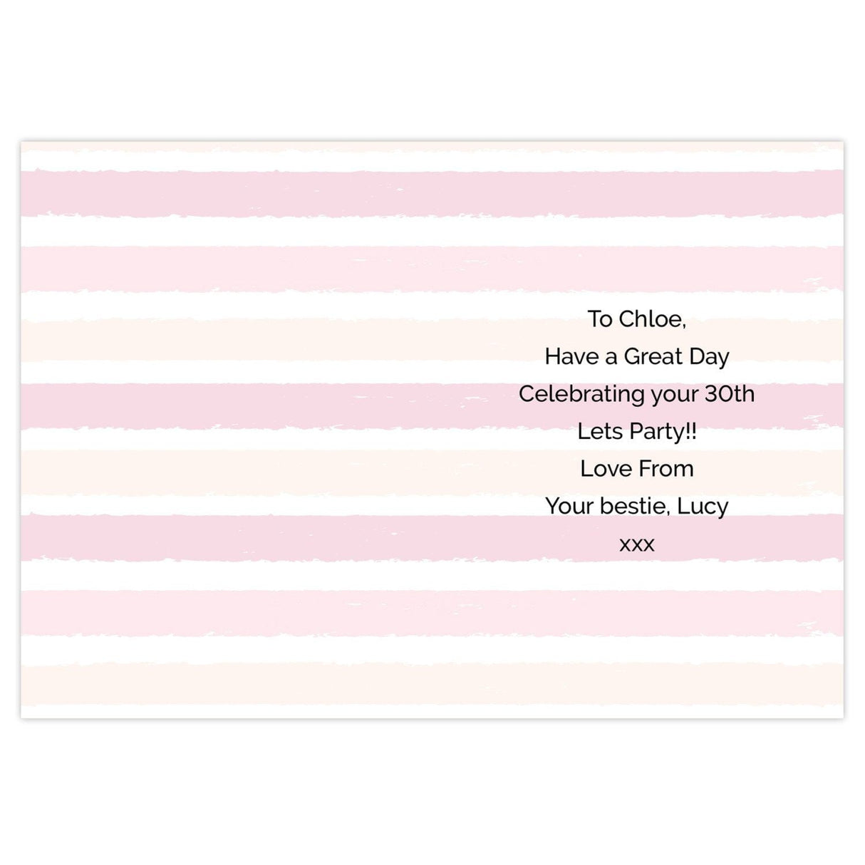 Personalised Gold and Pink Stripe Birthday Card - Shop Greeting Cards At Gift Moments - 3