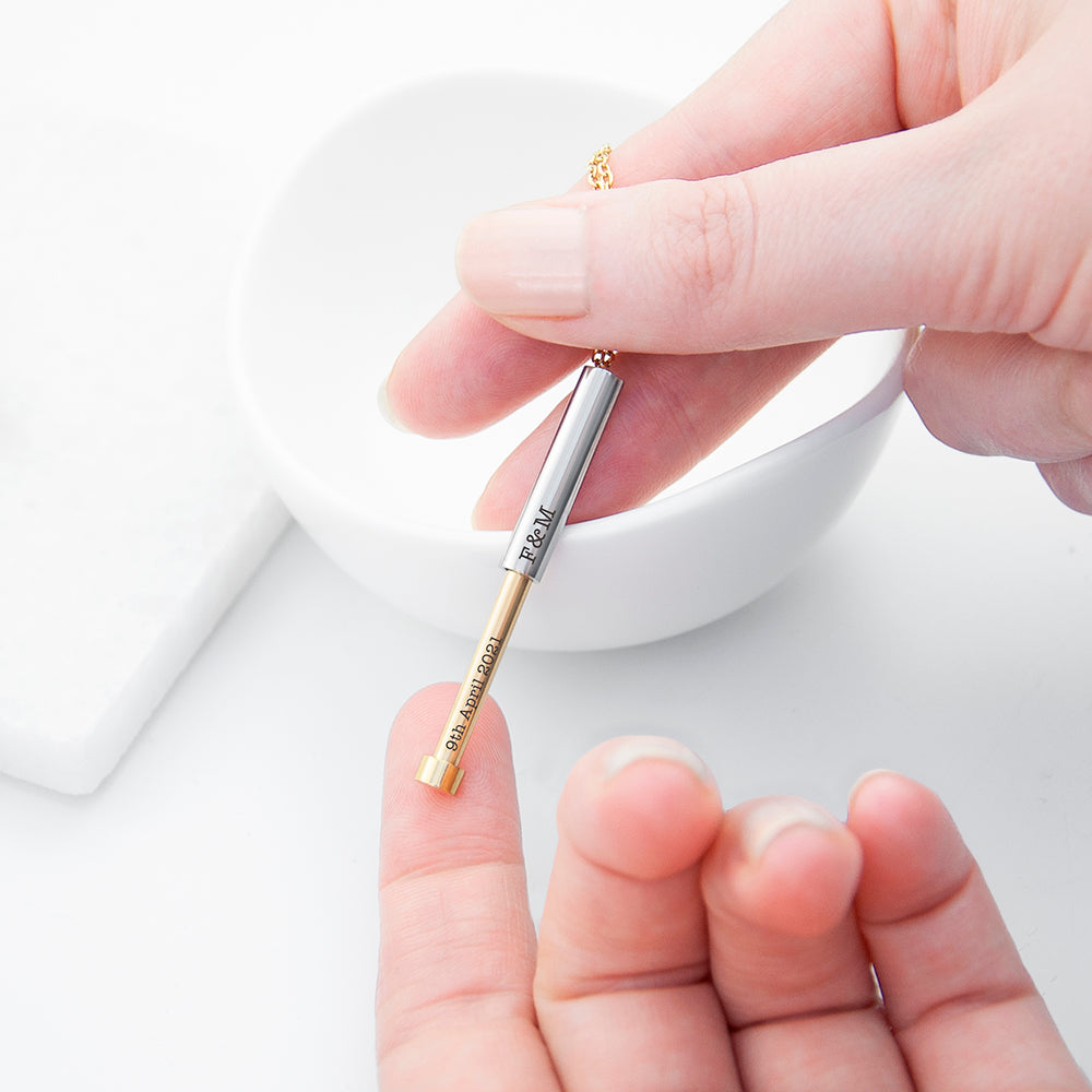 Personalised Gold & Silver Hidden Message Capsule Women’s Necklaces: 3 - Necklaces By Gift Moments