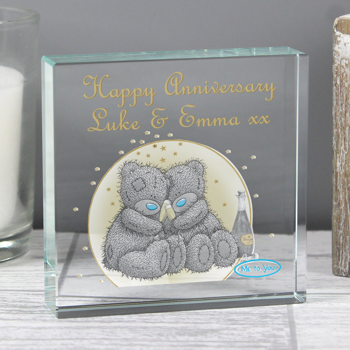 Personalised Me To You Gold Stars Crystal Token - Shop Crystal Tokens At Gift Moments - 1