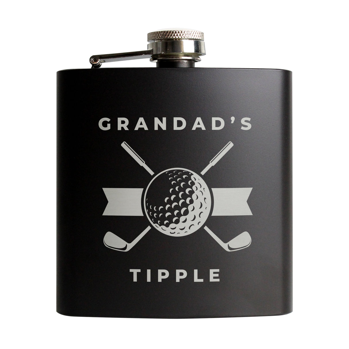Personalised Golf Black Hip Flask - Shop Hip Flasks At Gift Moments - 5