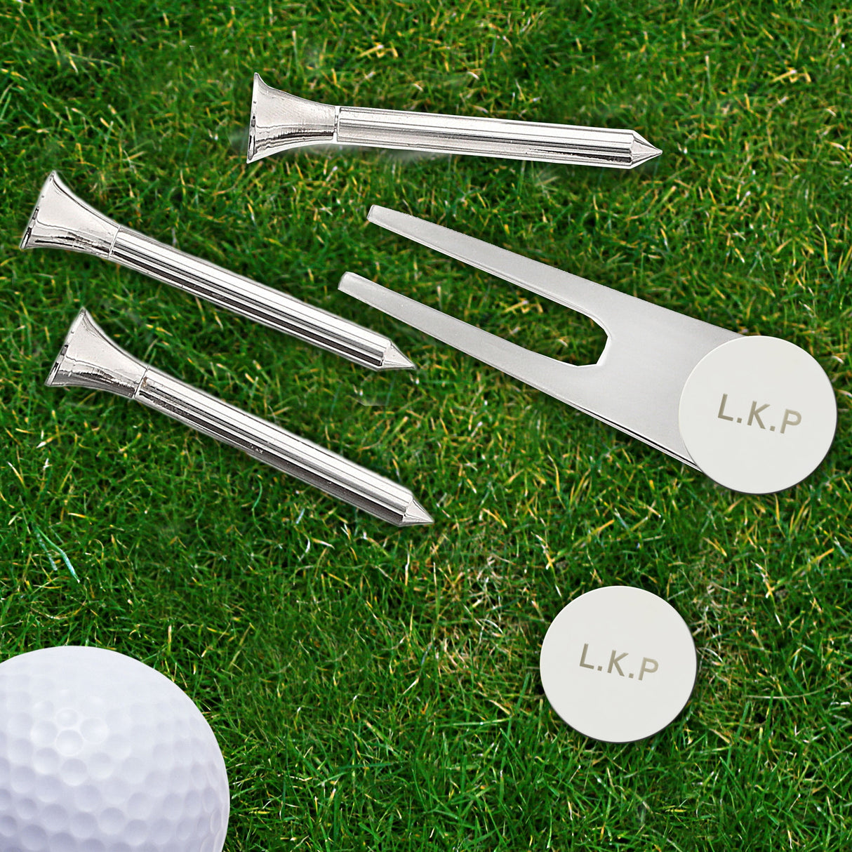 Personalised Golf Set: 3 - Golf Tees & Markers By Gift Moments