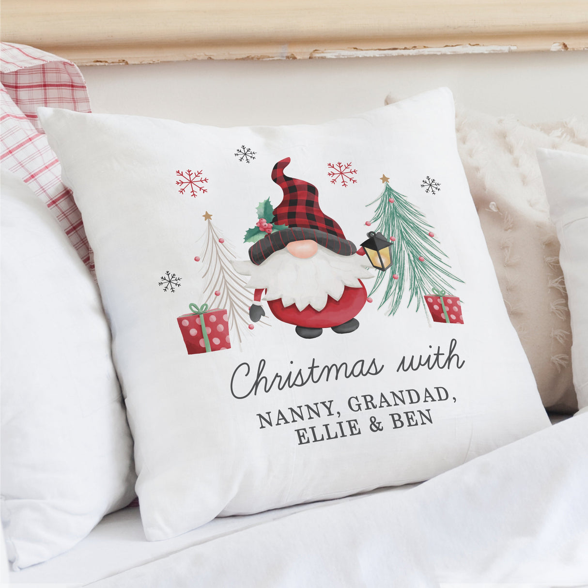 Personalised Gonk Christmas Cushion: 4 - Cushions By Gift Moments