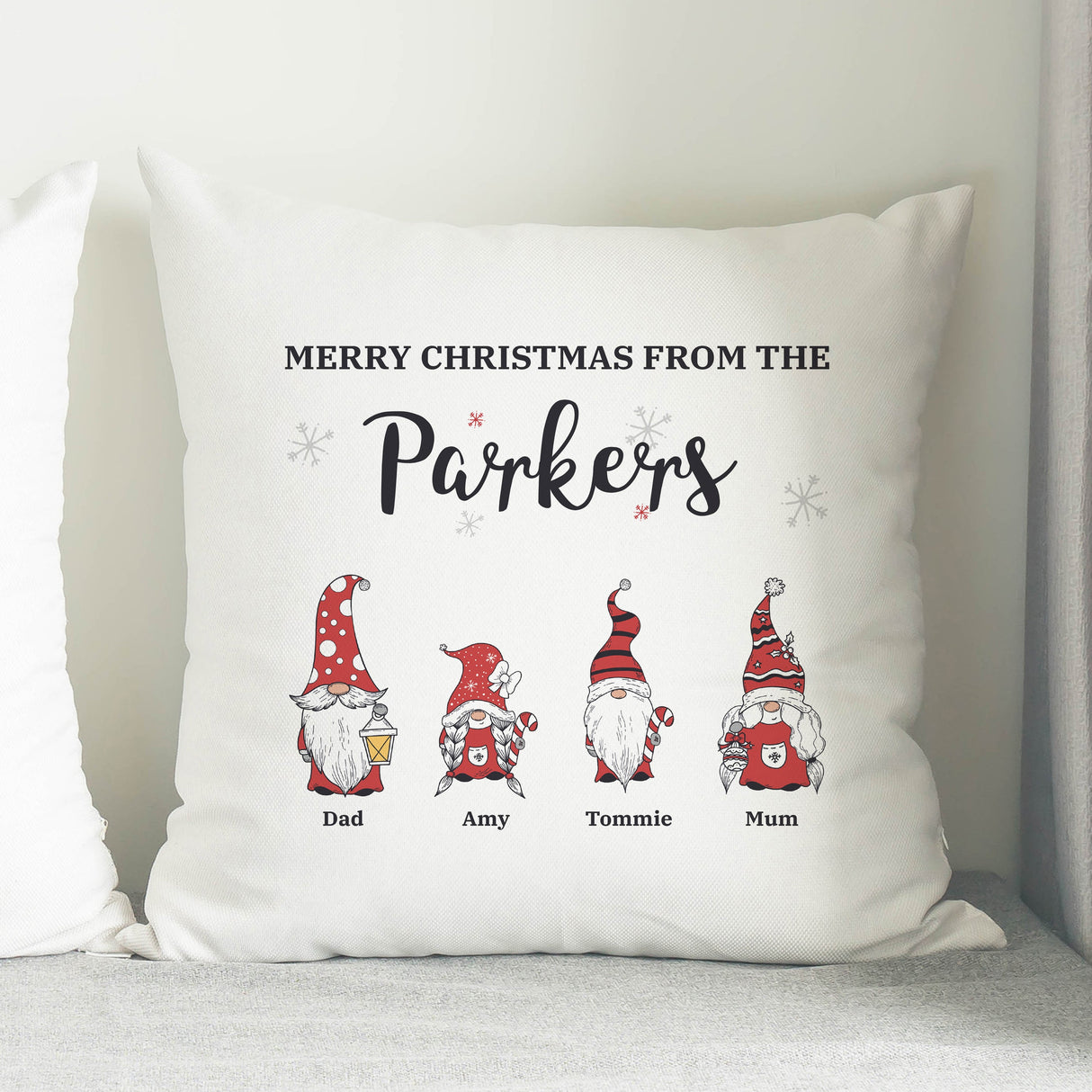 Personalised Gonk Family Christmas Cushion - Shop Cushions At Gift Moments - 3