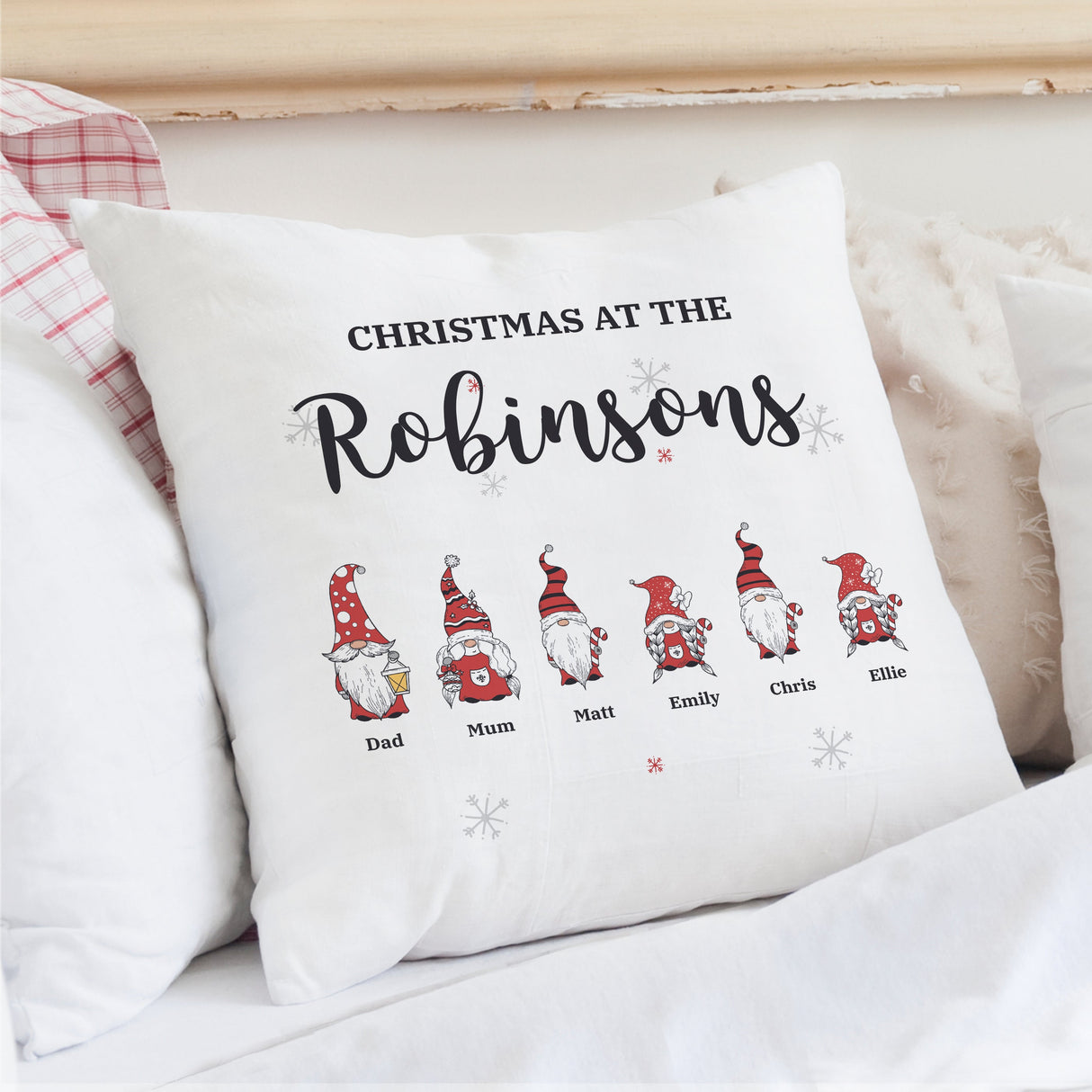 Personalised Gonk Family Christmas Cushion - Shop Cushions At Gift Moments - 5