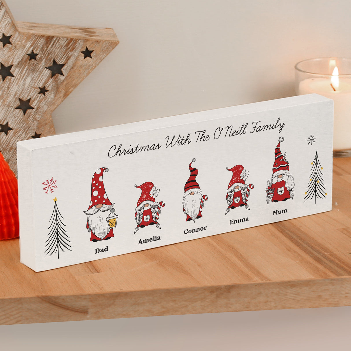 Personalised Gonk Family Mantle Christmas Decoration: 5 - Ornaments By Gift Moments