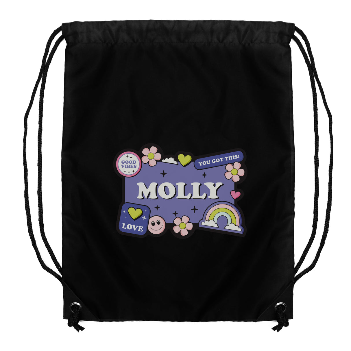 Personalised Good Vibes Black Kit Bag - Shop Kids Bags At Gift Moments - 5