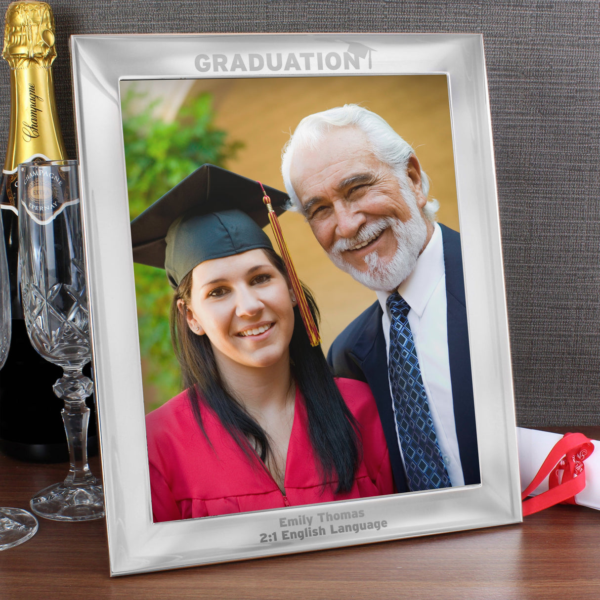 Personalised Graduation 10x8 Silver Photo Frame: 2 - Photo Frames By Gift Moments