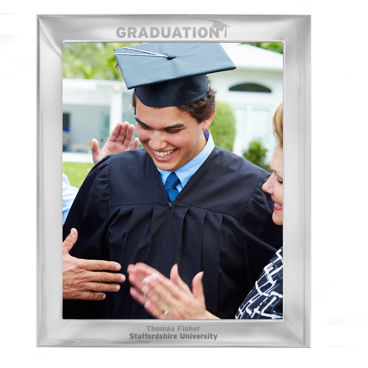Personalised Graduation 10x8 Silver Photo Frame: 3 - Photo Frames By Gift Moments