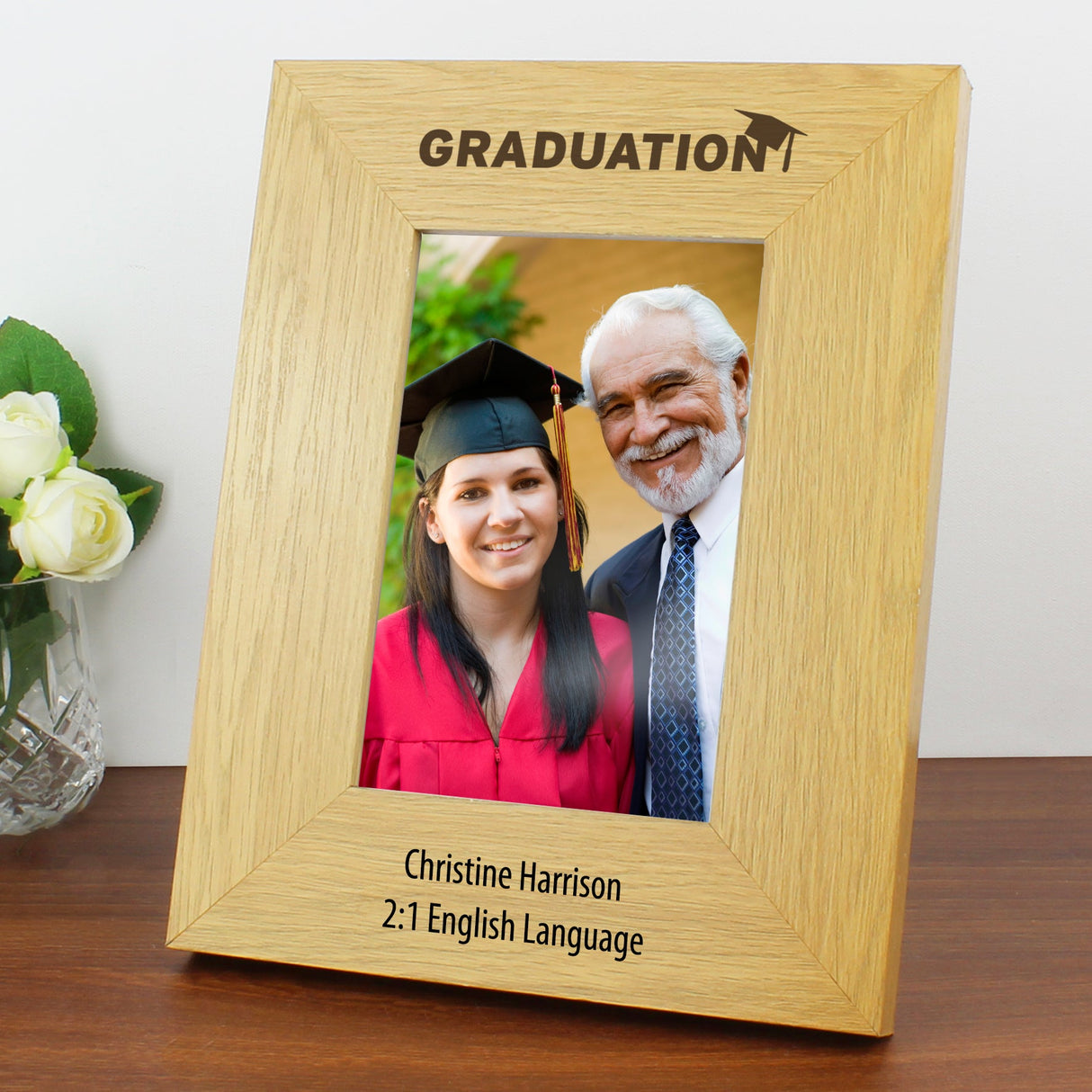 Personalised Graduation 6x4 Oak Finish Photo Frame: 1 - Photo Frames By Gift Moments