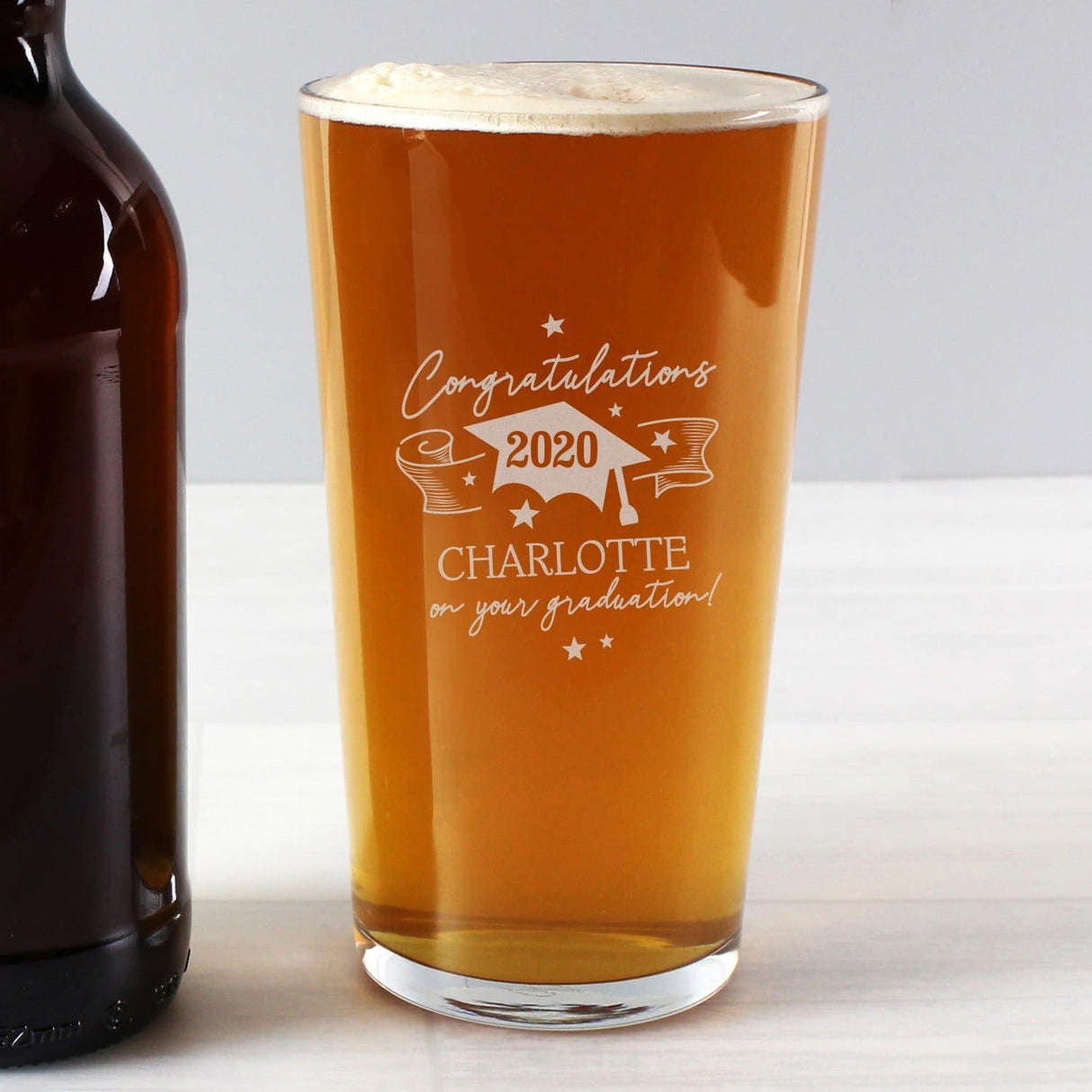 Personalised Graduation Pint Glass: 1 - Beer Glasses By Gift Moments