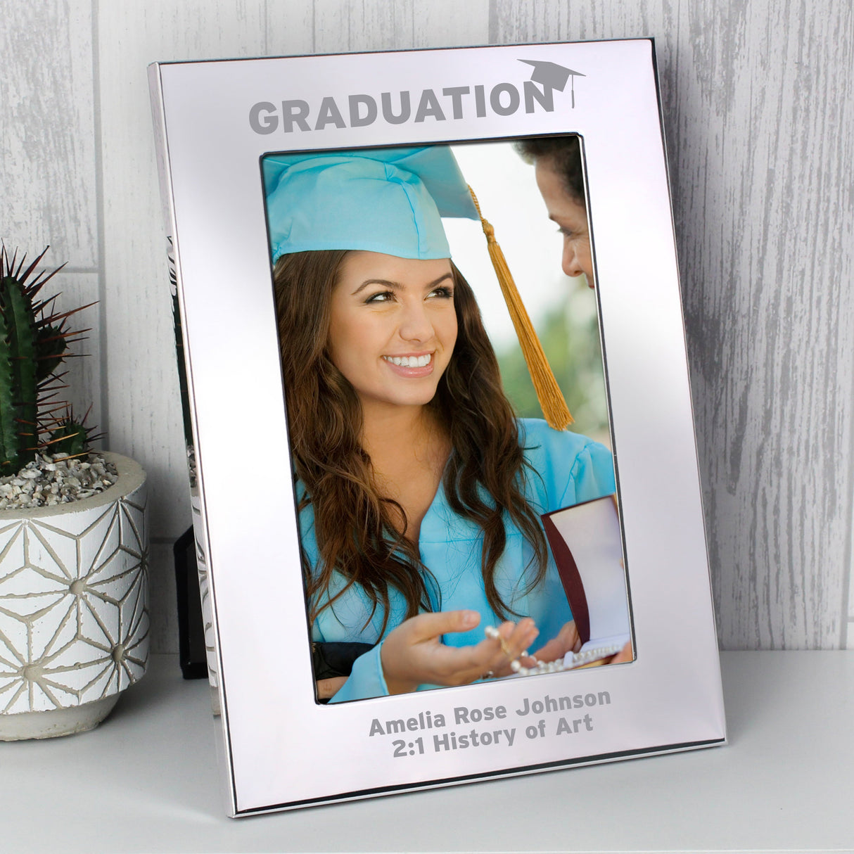 Personalised Graduation Silver 4x6 Photo Frame: 1 - Photo Frames By Gift Moments