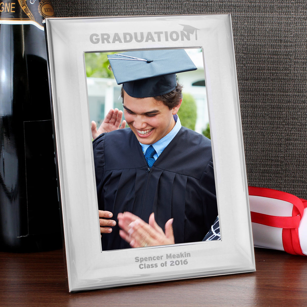Personalised Graduation Silver 4x6 Photo Frame: 2 - Photo Frames By Gift Moments