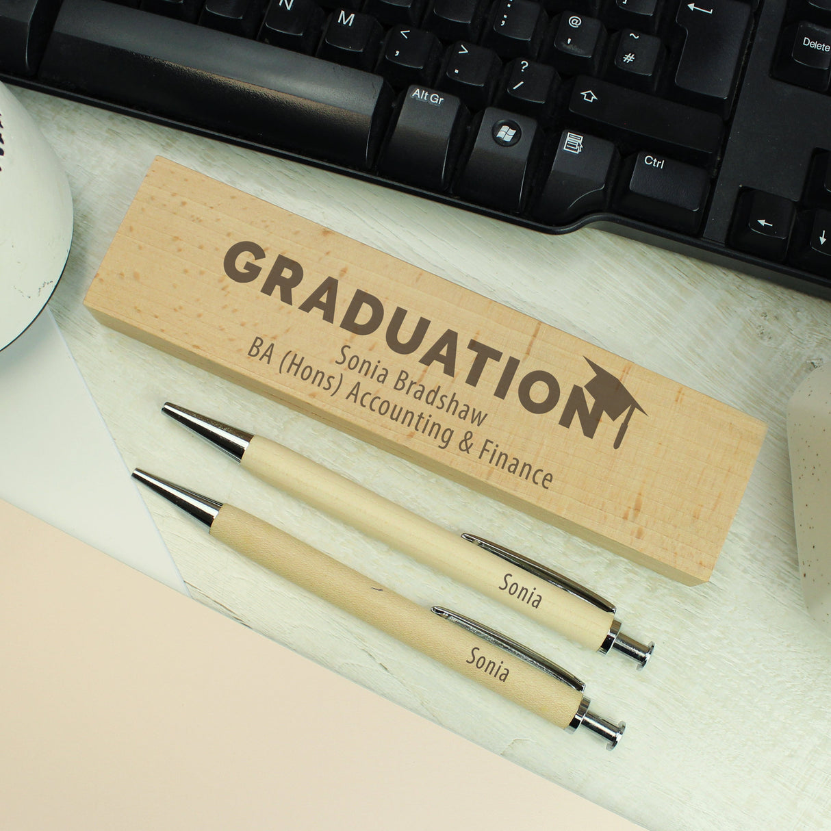 Personalised Graduation Wooden Pen and Pencil Set: 2 - Pens & Pencils By Gift Moments
