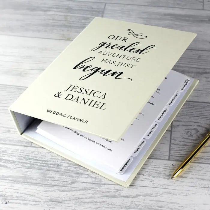 Personalised Our Greatest Adventure Wedding Planner - Shop Calendars & Planners At Gift Moments - 1