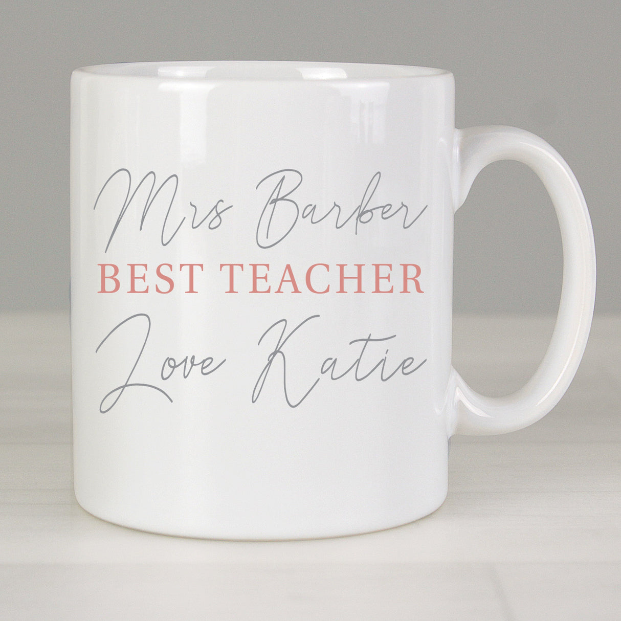 Personalised Grey & Blush Mug: 2 - Mugs By Gift Moments